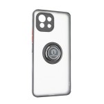 Capac Protectie Spate Colectia Soft Shape With Ring Pentru Xiaomi Mi 11 Lite 5g - Negru Rosu