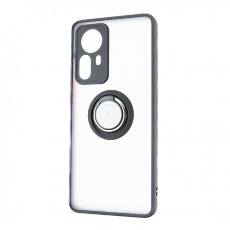 Capac Protectie Spate Colectia Soft Shape With Ring Pentru Xiaomi 12 Pro 5g - Negru Rosu
