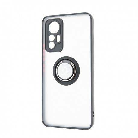 Capac Protectie Spate Colectia Soft Shape With Ring Pentru Xiaomi 12 Lite 5g - Negru Rosu