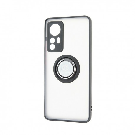 Capac Protectie Spate Colectia Soft Shape With Ring Pentru Xiaomi 12 5g - Negru Rosu