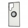 Capac Protectie Spate Colectia Soft Shape With Ring Pentru Samsung Galaxy S22 Ultra - Negru Rosu