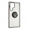 Capac Protectie Spate Colectia Soft Shape With Ring Pentru Samsung Galaxy S22 Ultra - Negru Rosu