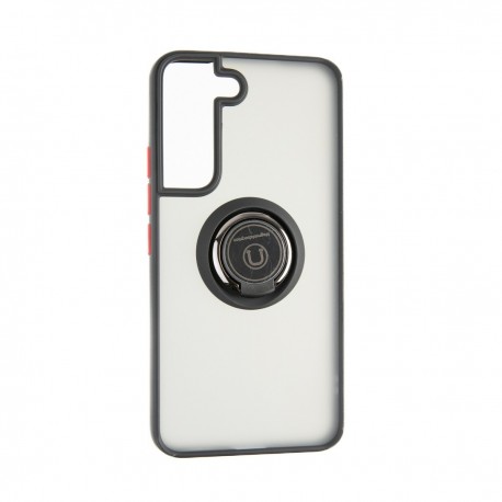 Capac Protectie Spate Colectia Soft Shape With Ring Pentru Samsung Galaxy S22 - Negru Rosu