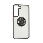 Capac Protectie Spate Colectia Soft Shape With Ring Pentru Samsung Galaxy S22 - Negru Rosu
