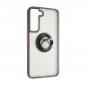 Capac Protectie Spate Colectia Soft Shape With Ring Pentru Samsung Galaxy S22 - Negru Rosu