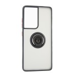 Capac Protectie Spate Colectia Soft Shape With Ring Pentru Samsung Galaxy S21 Ultra - Negru Rosu