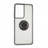 Capac Protectie Spate Colectia Soft Shape With Ring Pentru Samsung Galaxy S21 Ultra - Negru Rosu