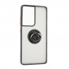 Capac Protectie Spate Colectia Soft Shape With Ring Pentru Samsung Galaxy S21 Ultra - Negru Rosu