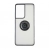 Capac Protectie Spate Colectia Soft Shape With Ring Pentru Samsung Galaxy S21 Ultra - Negru Rosu