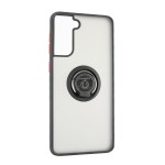 Capac Protectie Spate Colectia Soft Shape With Ring Pentru Samsung Galaxy S21 Plus - Negru Rosu
