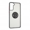 Capac Protectie Spate Colectia Soft Shape With Ring Pentru Samsung Galaxy S21 Plus - Negru Rosu
