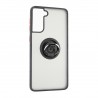 Capac Protectie Spate Colectia Soft Shape With Ring Pentru Samsung Galaxy S21 Plus - Negru Rosu