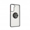 Capac Protectie Spate Colectia Soft Shape With Ring Pentru Samsung Galaxy S21 - Negru Rosu