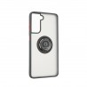 Capac Protectie Spate Colectia Soft Shape With Ring Pentru Samsung Galaxy S21 - Negru Rosu