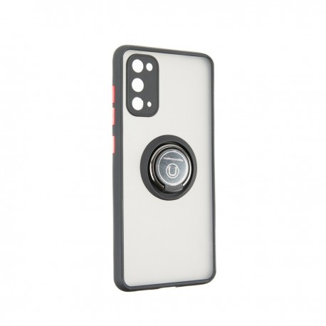 Capac Protectie Spate Colectia Soft Shape With Ring Pentru Samsung Galaxy S20 - Negru Rosu