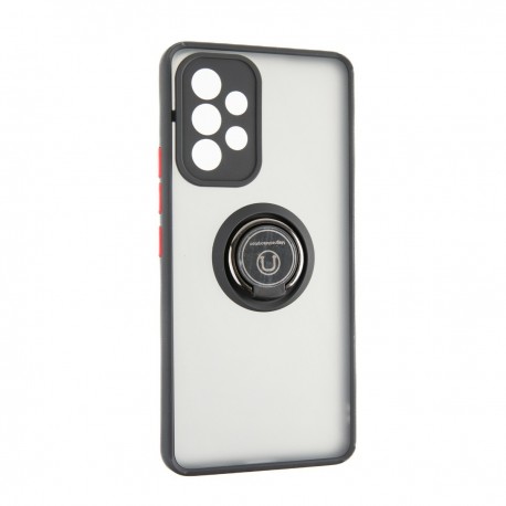 Capac Protectie Spate Colectia Soft Shape With Ring Pentru Samsung Galaxy A53 5g - Negru Rosu