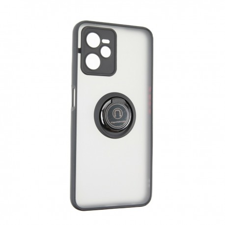 Capac Protectie Spate Colectia Soft Shape With Ring Pentru Realme C35 - Negru Rosu