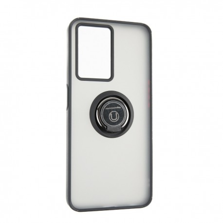 Capac Protectie Spate Colectia Soft Shape With Ring Pentru Oppo A77 5g - Negru Rosu