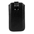Husa Mobiama Universala din Piele cu Clapa Metalica pentru Samsung Galaxy S4 Mini - Neagra