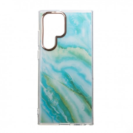 Capac Protectie Spate Colectia Fashion Pentru Samsung Galaxy S22 Ultra - Blue Waves