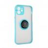 Capac Protectie Spate Colectia Soft Shape With Ring Pentru iPhone 12 - Albastru Deschis