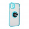 Capac Protectie Spate Colectia Soft Shape With Ring Pentru iPhone 12 - Albastru Deschis