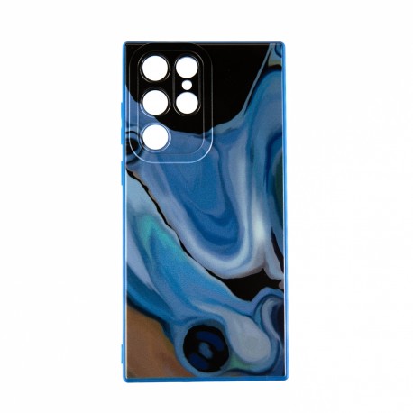 Capac Protectie Spate Colectia Soft Waves Pentru Samsung Galaxy S22 Ultra - Albastru