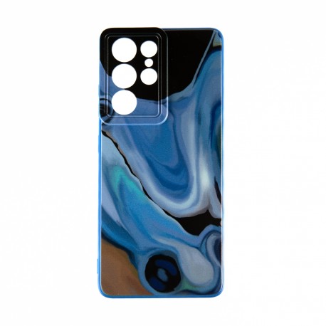 Capac Protectie Spate Colectia Soft Waves Pentru Samsung Galaxy S21 Ultra - Albastru
