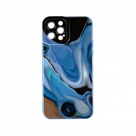 Capac Protectie Spate Colectia Soft Waves Pentru iPhone 12 Pro - Albastru