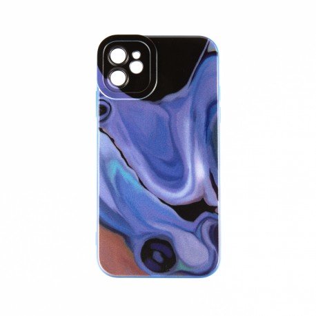 Capac Protectie Spate Colectia Soft Waves Pentru iPhone 11 - Albastru
