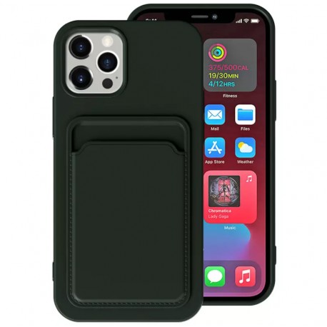 Capac Protectie Spate Colectia Soft Card Slot Pentru iPhone 13 Pro Max - Negru