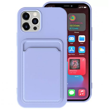 Capac Protectie Spate Colectia Soft Card Slot Pentru iPhone 13 Pro - Mov Deschis