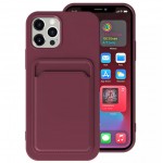 Capac Protectie Spate Colectia Soft Card Slot Pentru iPhone 12 Pro - Visiniu