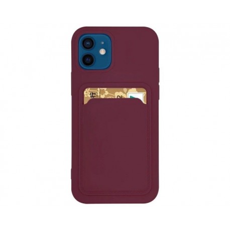Capac Protectie Spate Colectia Soft Card Slot Pentru iPhone 12 - Visiniu