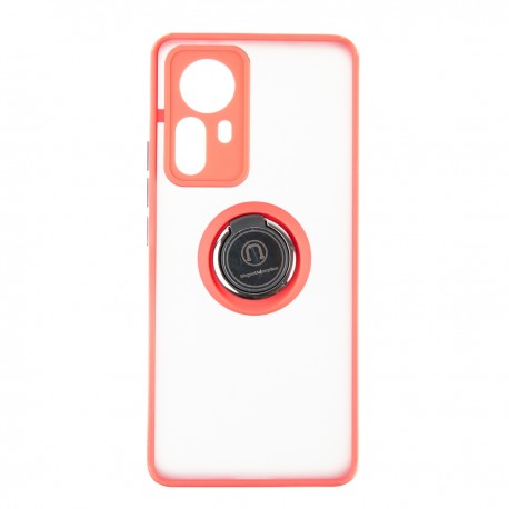 Capac Protectie Spate Colectia Soft Shape With Ring Pentru Xiaomi 12 Pro 5G - Rosu