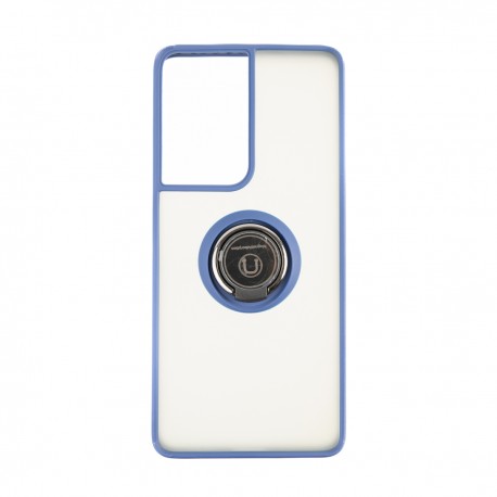 Capac Protectie Spate Colectia Soft Shape With Ring Pentru Samsung Galaxy S21 Ultra - Albastru