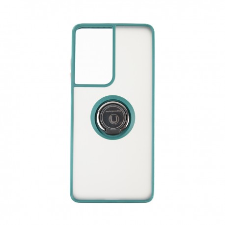 Capac Protectie Spate Colectia Soft Shape With Ring Pentru Samsung Galaxy S21 Ultra - Verde