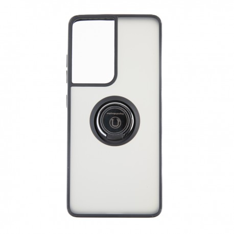 Capac Protectie Spate Colectia Soft Shape With Ring Pentru Samsung Galaxy S21 Ultra - Negru