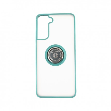 Capac Protectie Spate Colectia Soft Shape With Ring Pentru Samsung Galaxy S21 Plus - Verde