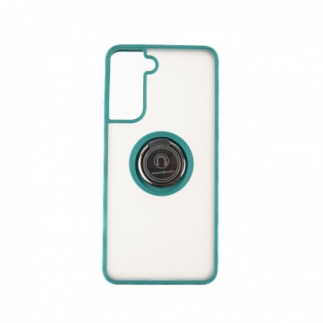 Capac Protectie Spate Colectia Soft Shape With Ring Pentru Samsung Galaxy S21 - Verde
