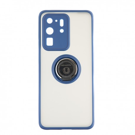 Capac Protectie Spate Colectia Soft Shape With Ring Pentru Samsung Galaxy S20 Ultra - Albastru