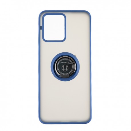 Capac Protectie Spate Colectia Soft Shape With Ring Pentru Oppo 8 Pro 5G - Albastru