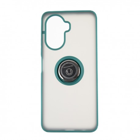 Capac Protectie Spate Colectia Soft Shape With Ring Pentru Huawei Nova Y70 - Verde