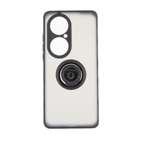 Capac Protectie Spate Colectia Soft Shape With Ring Pentru Huawei P50 Pro - Negru