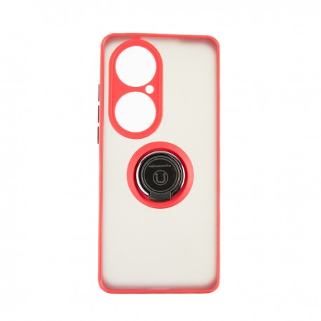 Capac Protectie Spate Colectia Soft Shape With Ring Pentru Huawei P50 Pro - Rosu