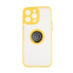 Capac Protectie Spate Colectia Soft Shape With Ring Pentru iPhone 14 Pro Max - Galben
