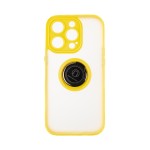 Capac Protectie Spate Colectia Soft Shape With Ring Pentru iPhone 14 Pro - Galben
