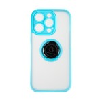 Capac Protectie Spate Colectia Soft Shape With Ring Pentru iPhone 14 Pro - Albastru Deschis