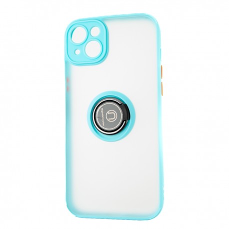 Capac Protectie Spate Colectia Soft Shape With Ring Pentru iPhone 14 Plus - Albastru Deschis