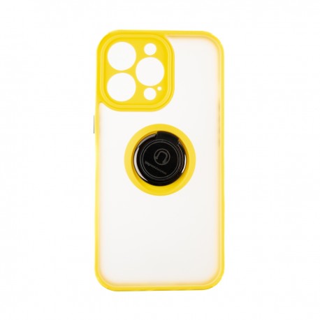 Capac Protectie Spate Colectia Soft Shape With Ring Pentru iPhone 13 Pro - Galben